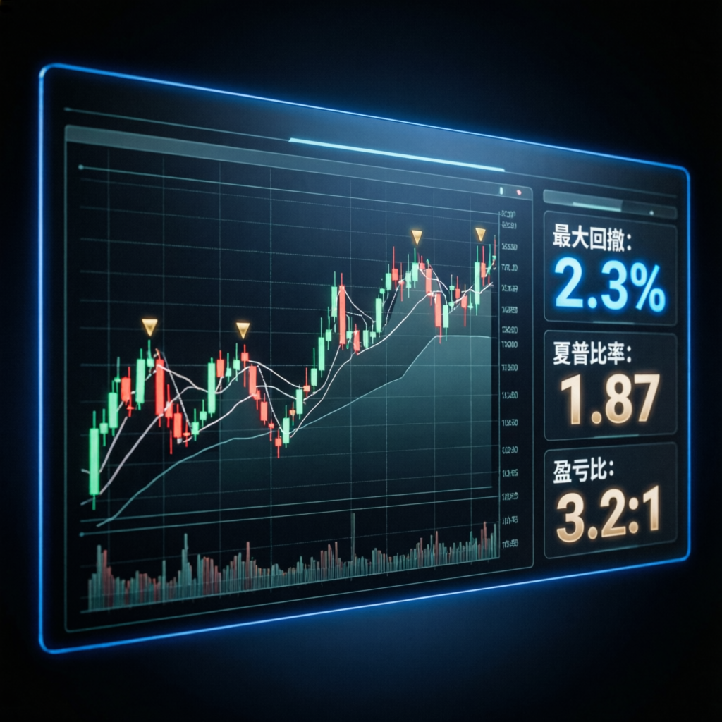 Trading results chart showing consistent growth