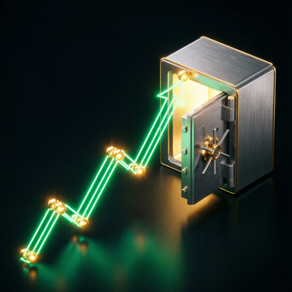 Secure vault with growing profits