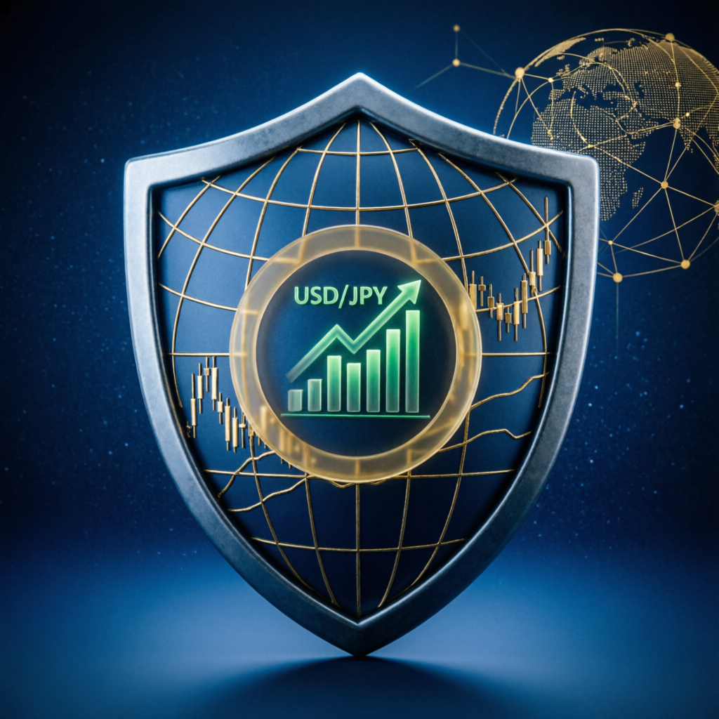 Risk management shield protecting forex trading capital