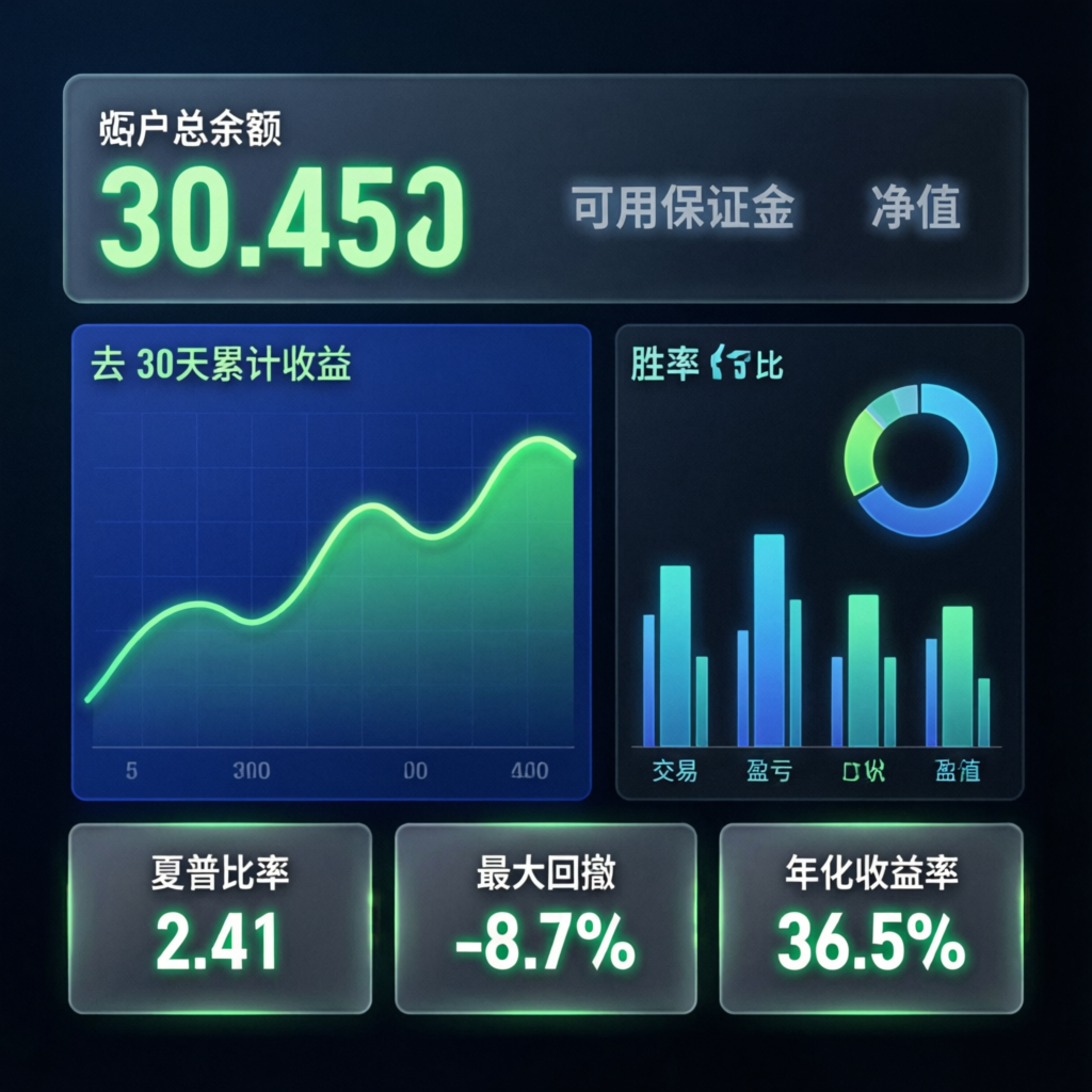 Funded account trading dashboard showing profit metrics