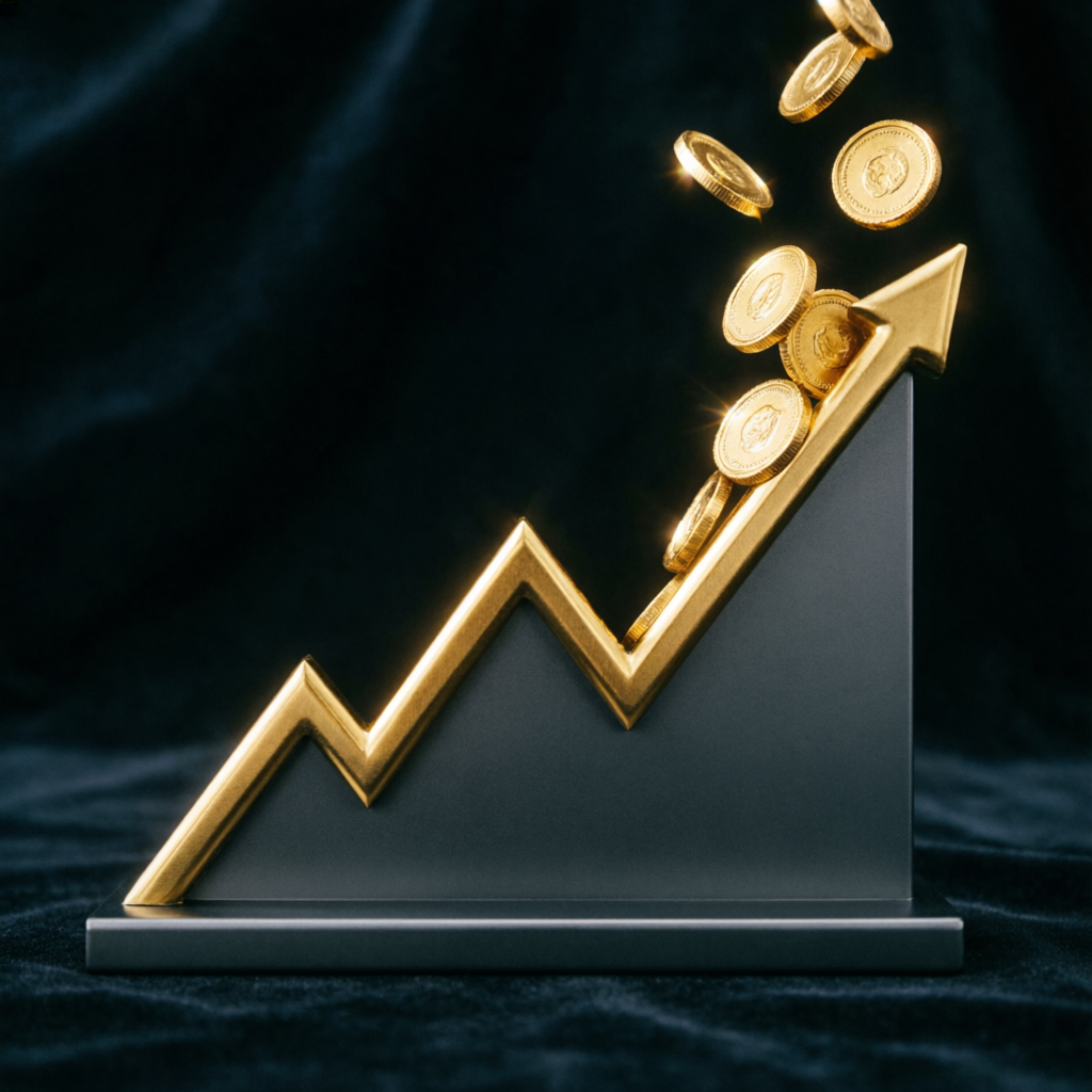 Profit growth chart showing consistent returns
