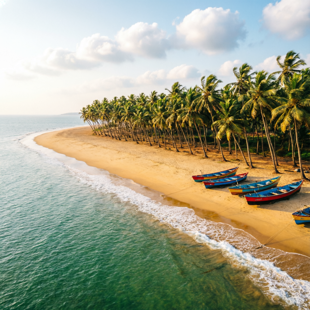 Goa coastline aerial view