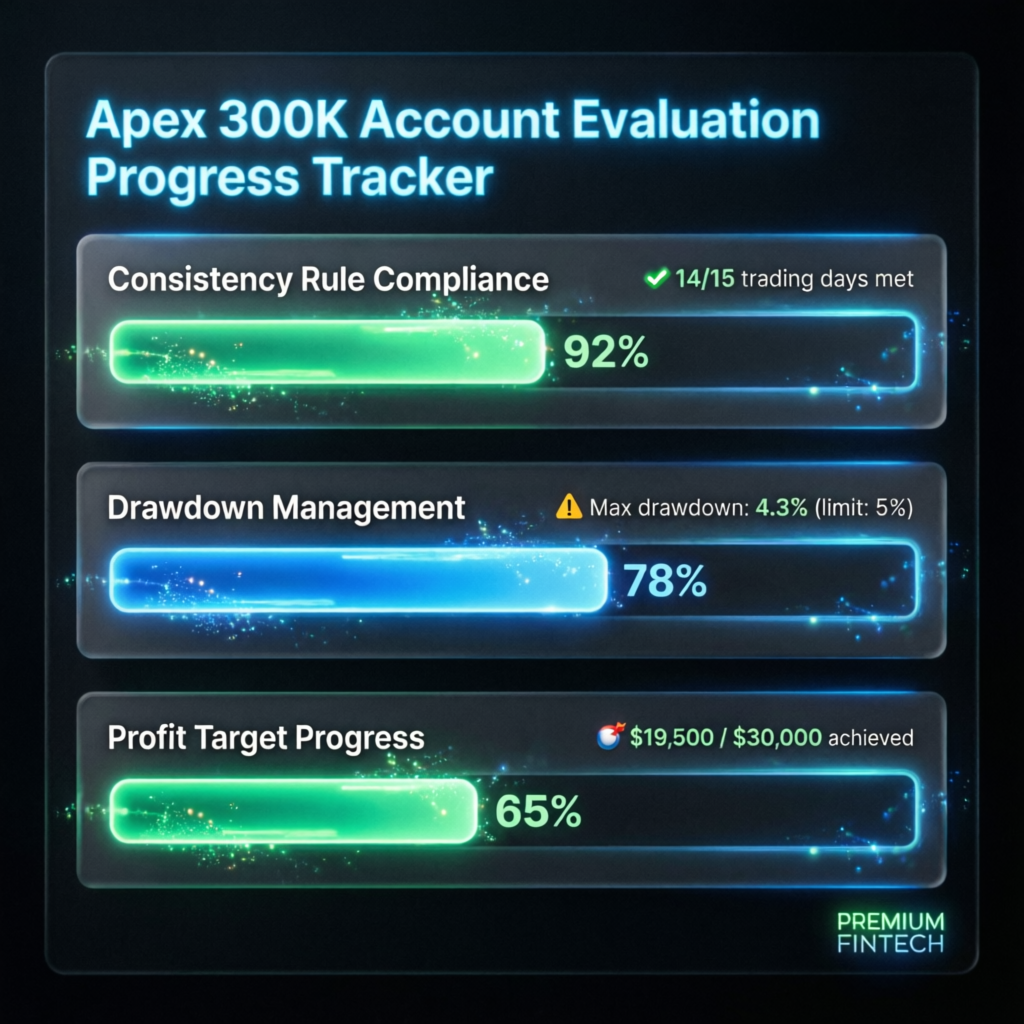 Apex 300K evaluation progress tracker with consistency metrics