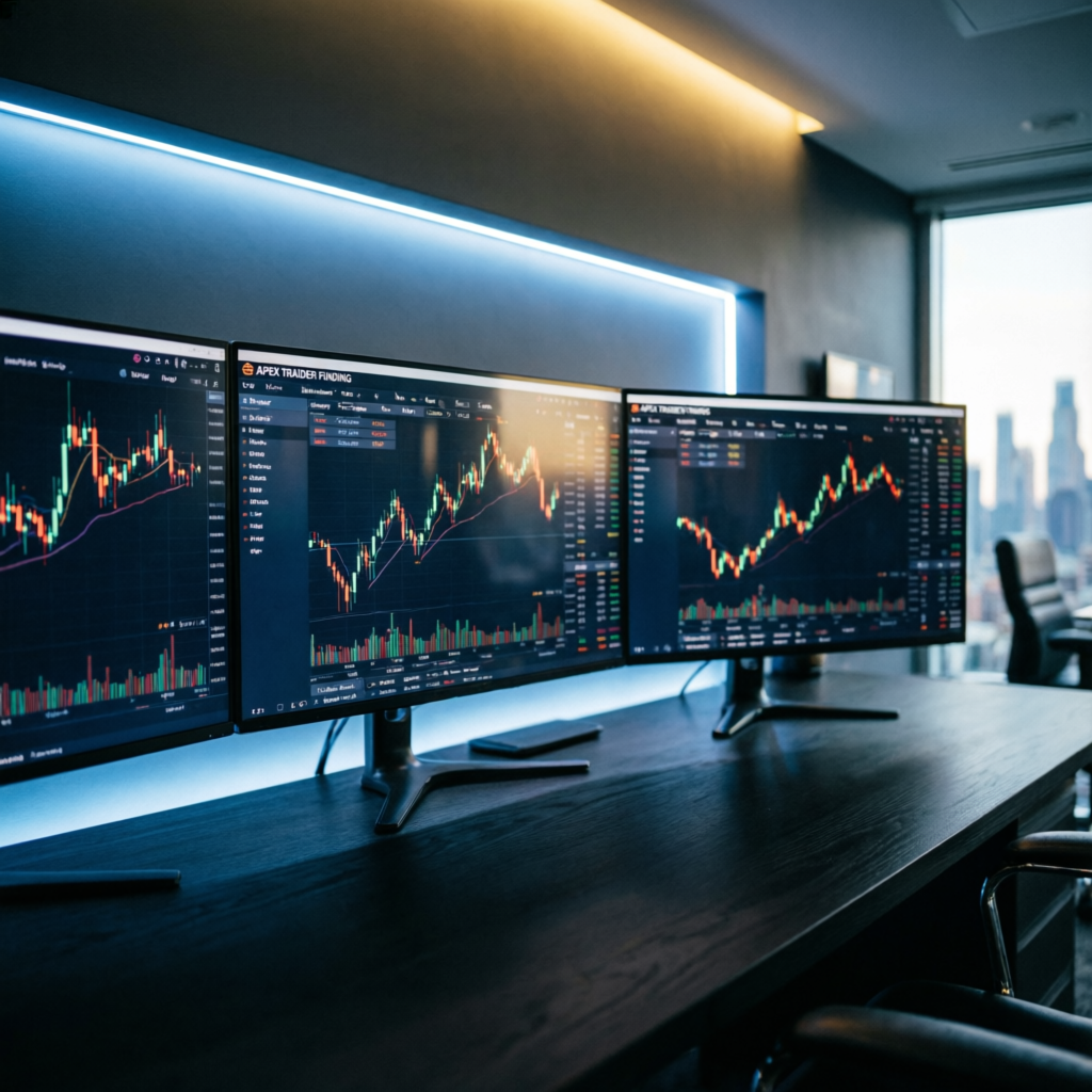 Professional trading setup with Apex Trader Funding platform