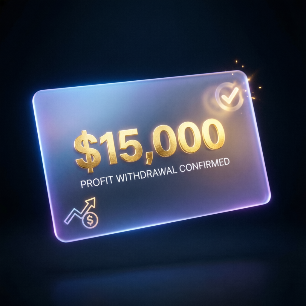 $15,000 profit withdrawal confirmed from funded account