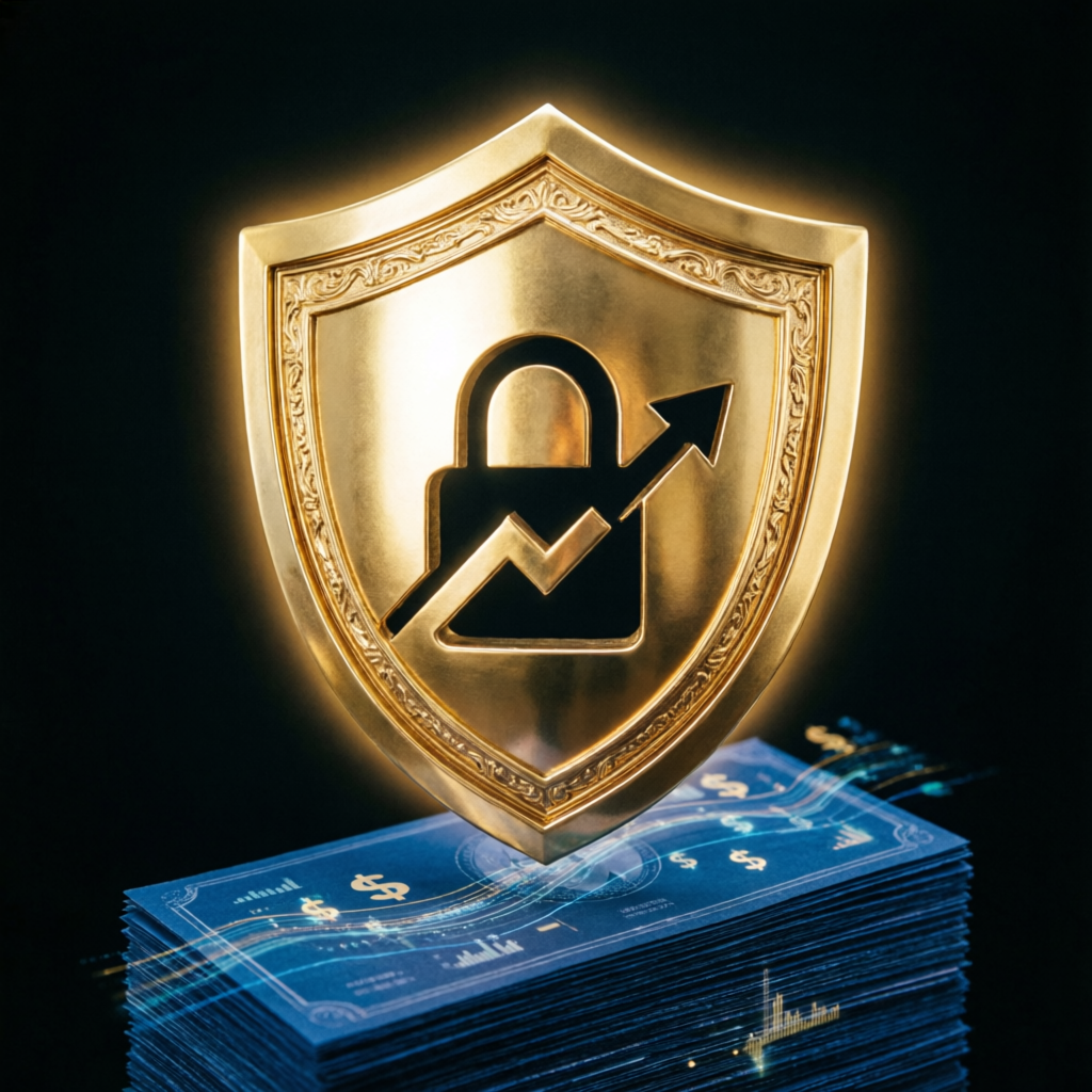 Risk management shield protecting My Funded Futures trading capital