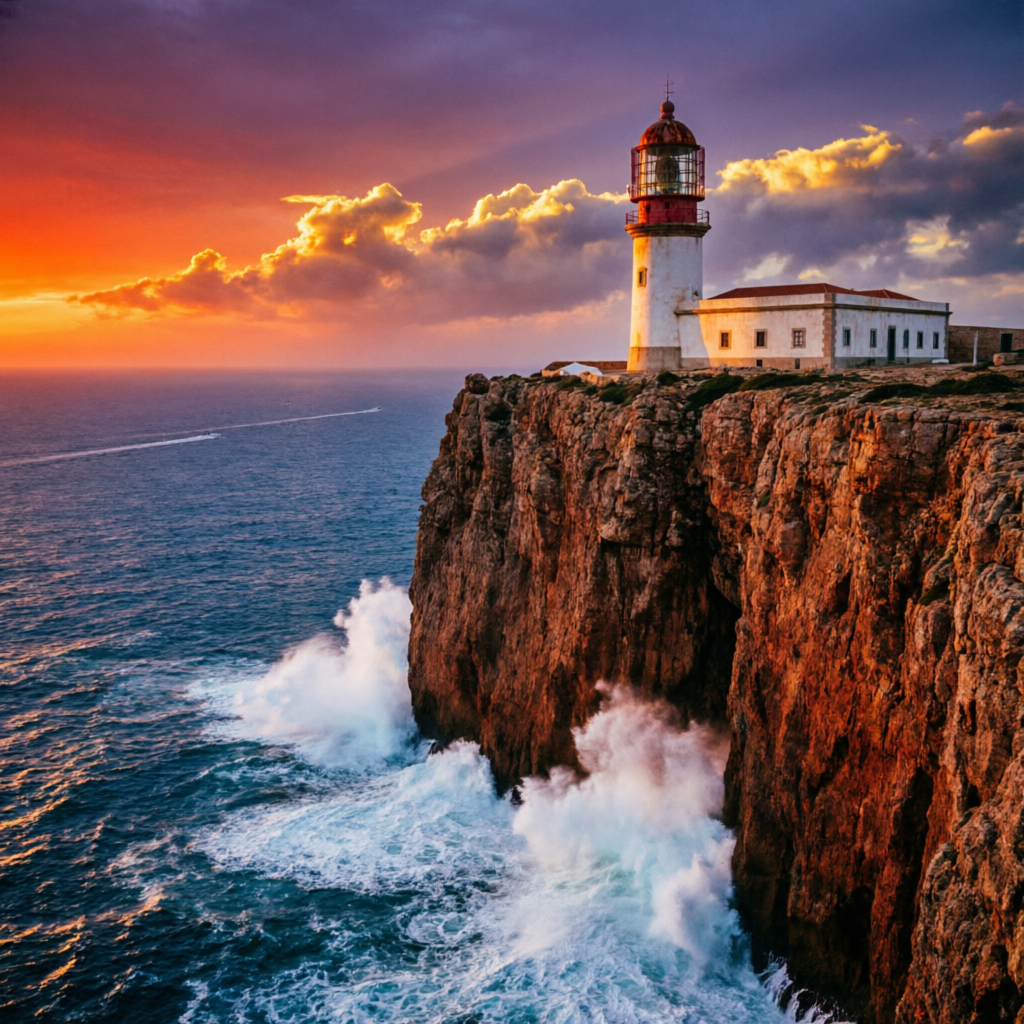Farol do Cabo de São Vicente ao pôr do sol