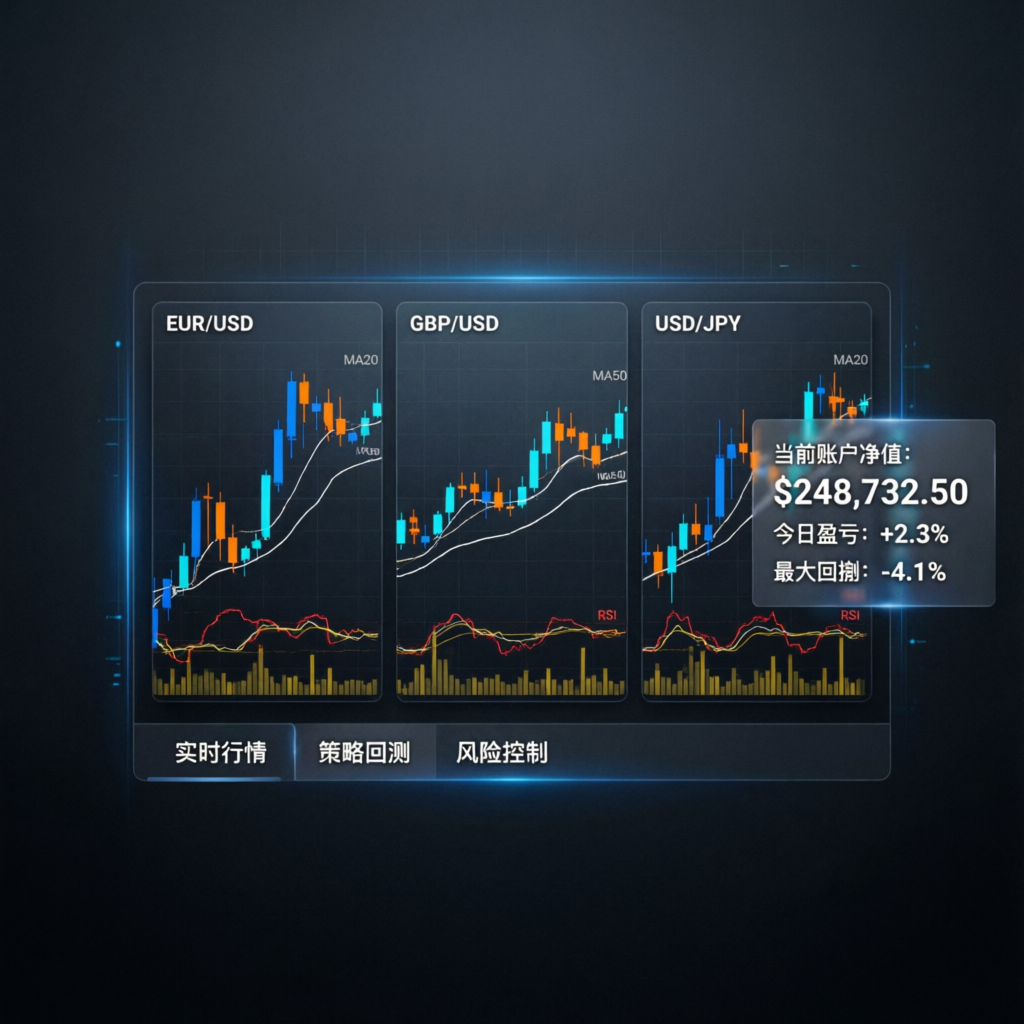 Professional Forex Trading Dashboard with Multiple Currency Pairs and Technical Indicators