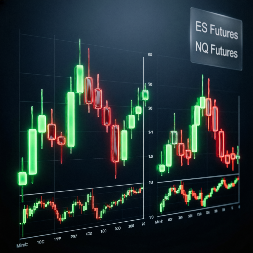 ES Futures NQ Futures trading charts on Apex Trader Funding