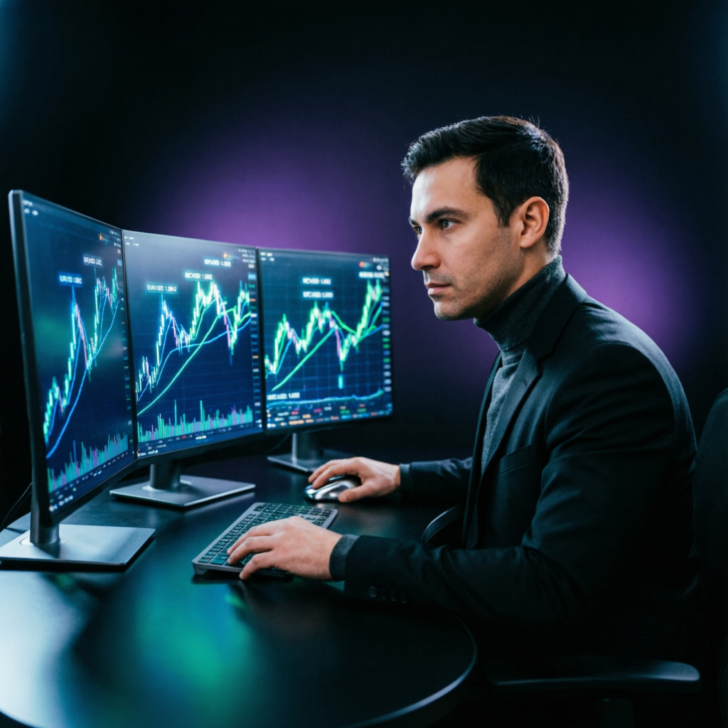 Professional forex trader analyzing Apex Trader Funding charts