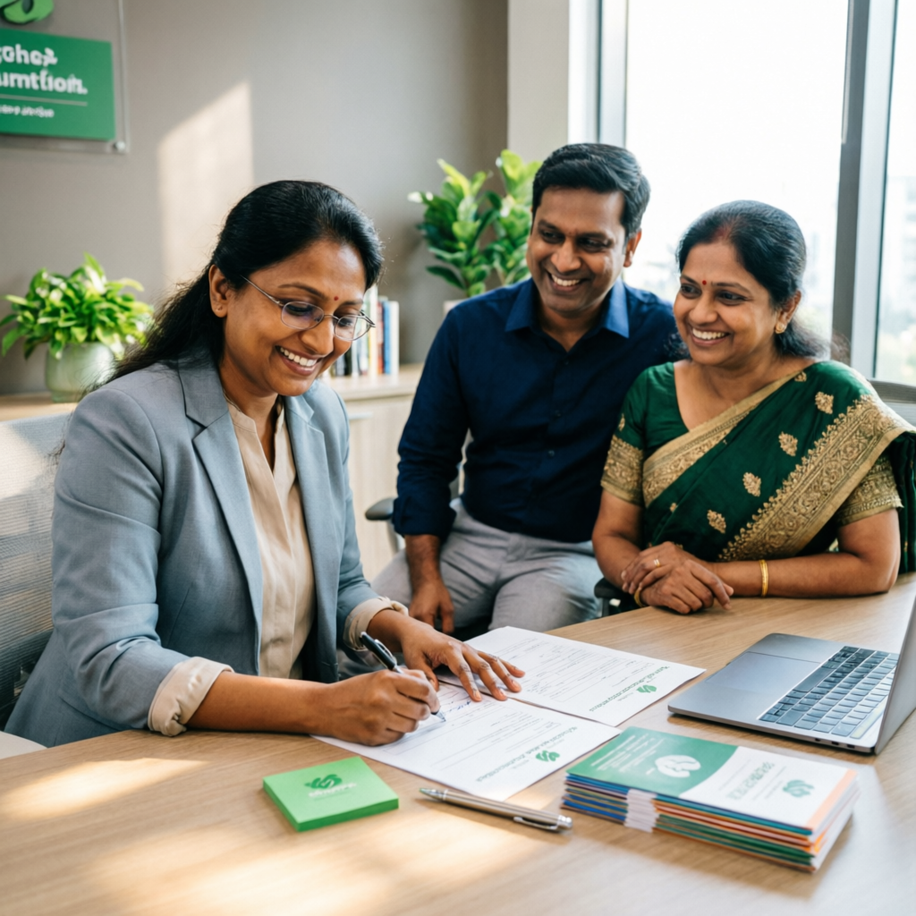 DIPS Foundation consultant assisting parents with school registration documents in New Delhi