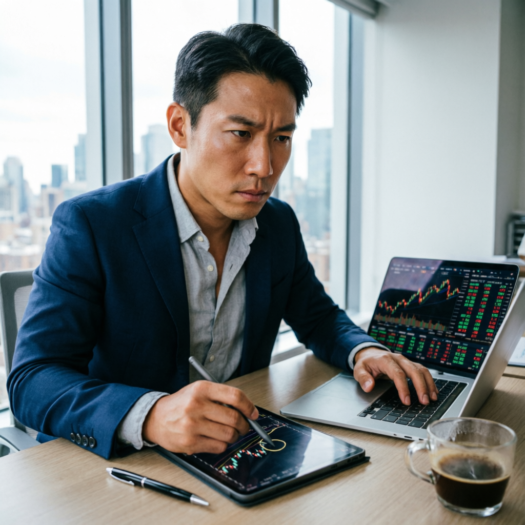 Trader Analyzing Charts