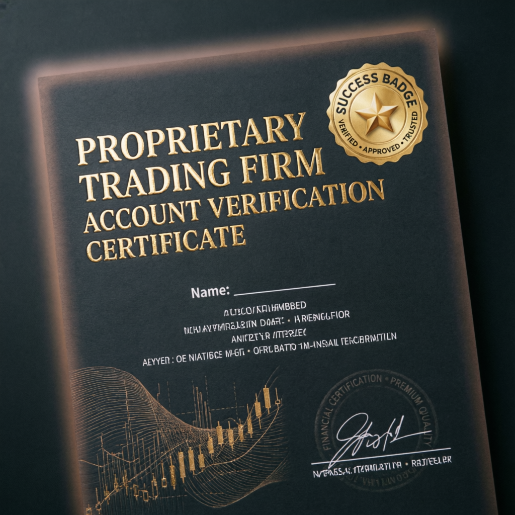 Prop Firm Account Verification Certificate