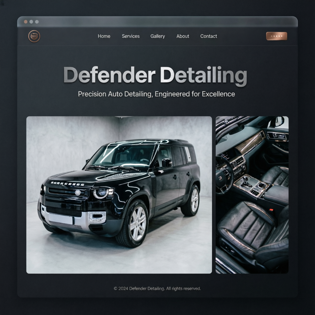 Defender Detailing - Sitio web automotriz