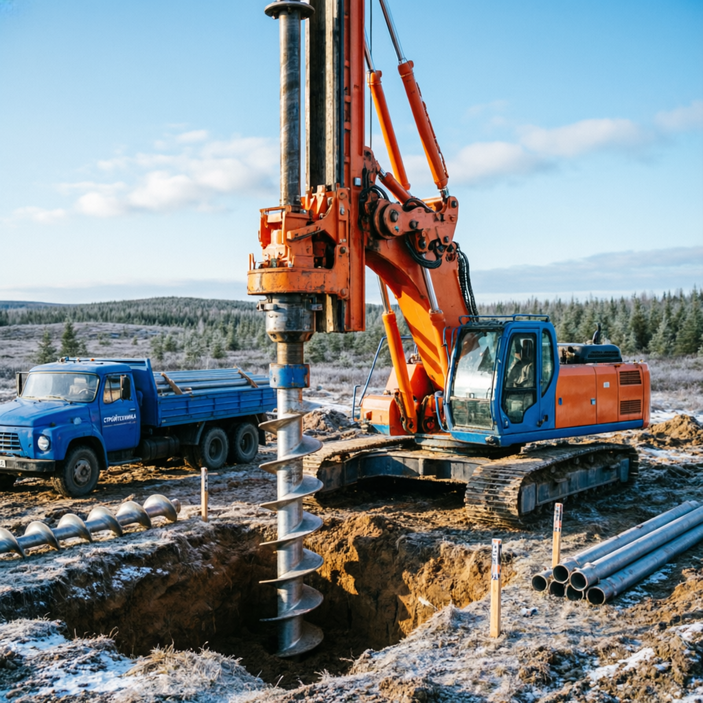 Монтаж винтовых свай в Казань