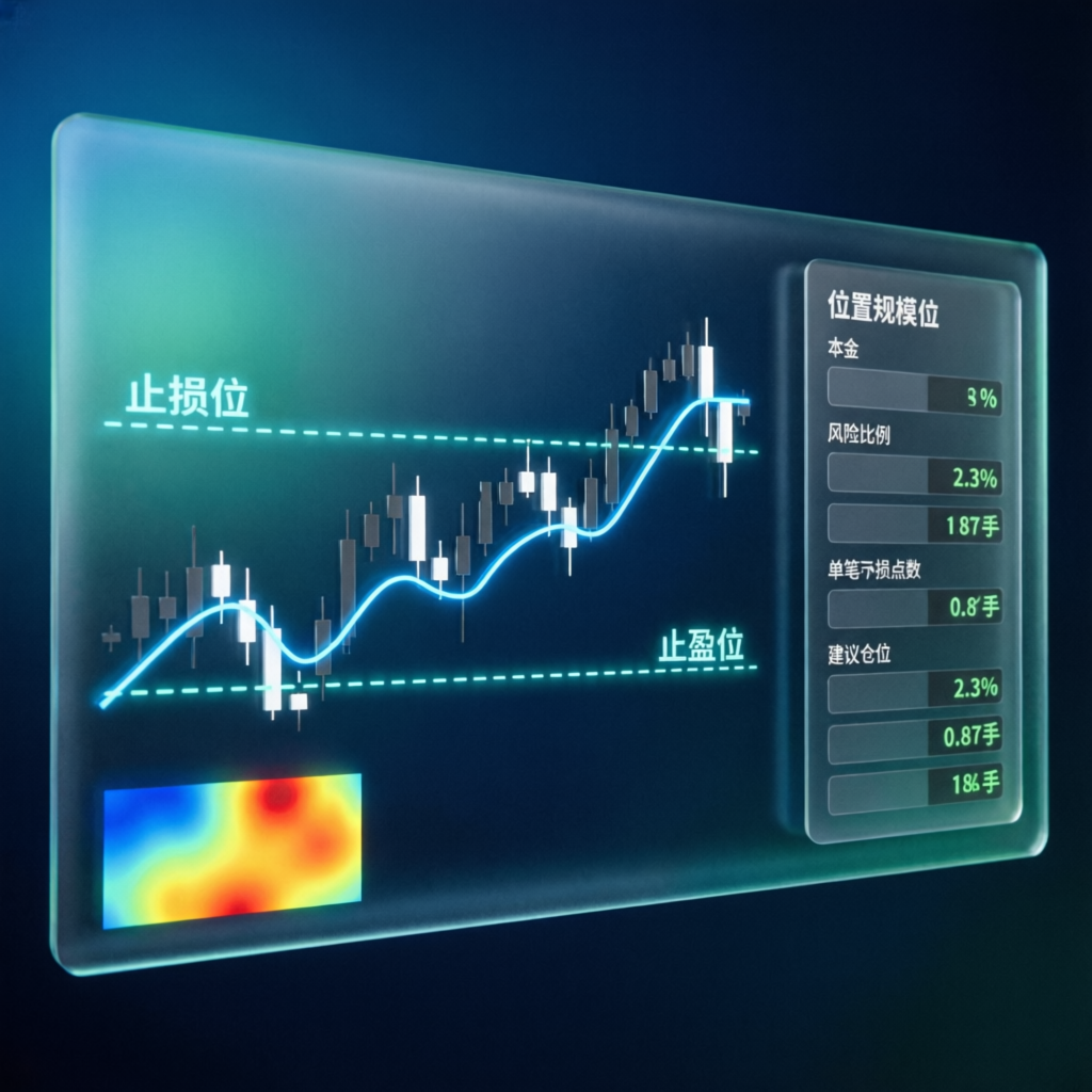 Risk management visualization showing stop loss and position sizing