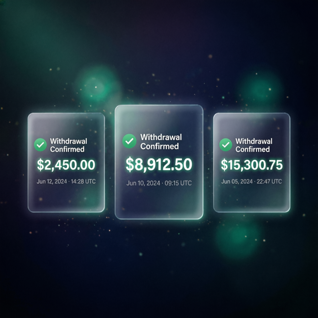 Trading payout proof showing successful withdrawals