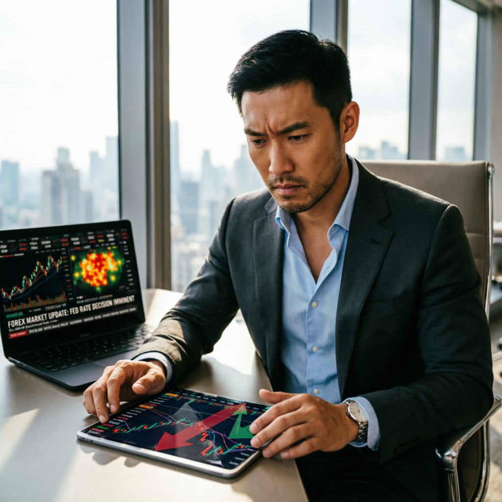 Professional Trader Analyzing Charts