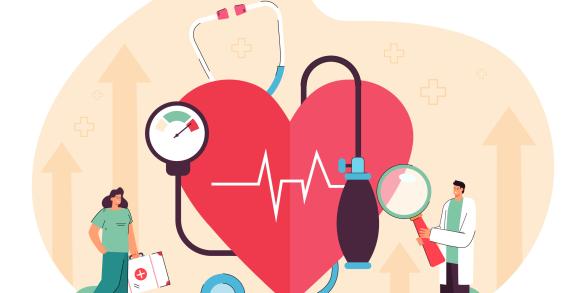 Illustration hypertension artérielle et cœur