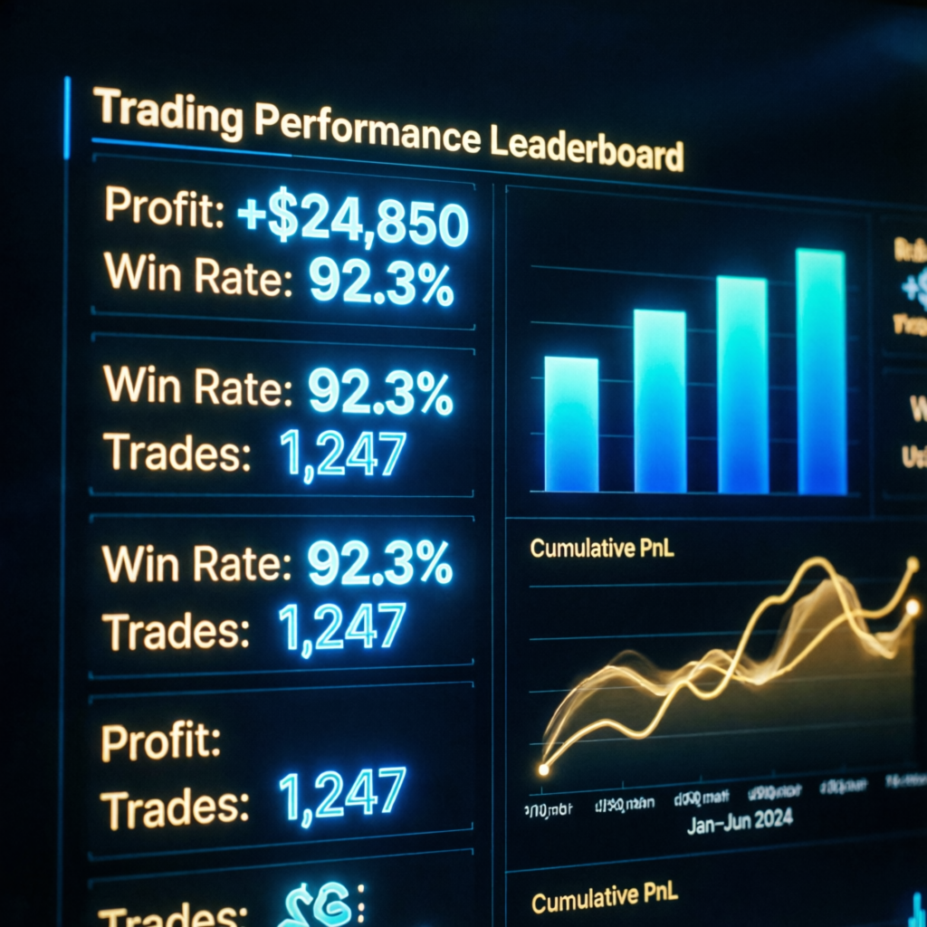 Trading performance leaderboard showing Apex Trader Funding consistency metrics