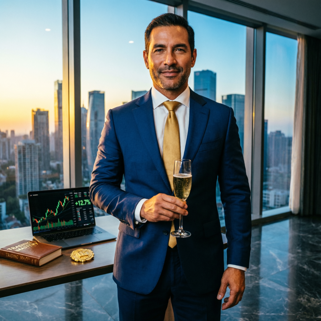 Successful funded trader celebrating Apex Trader Funding payout