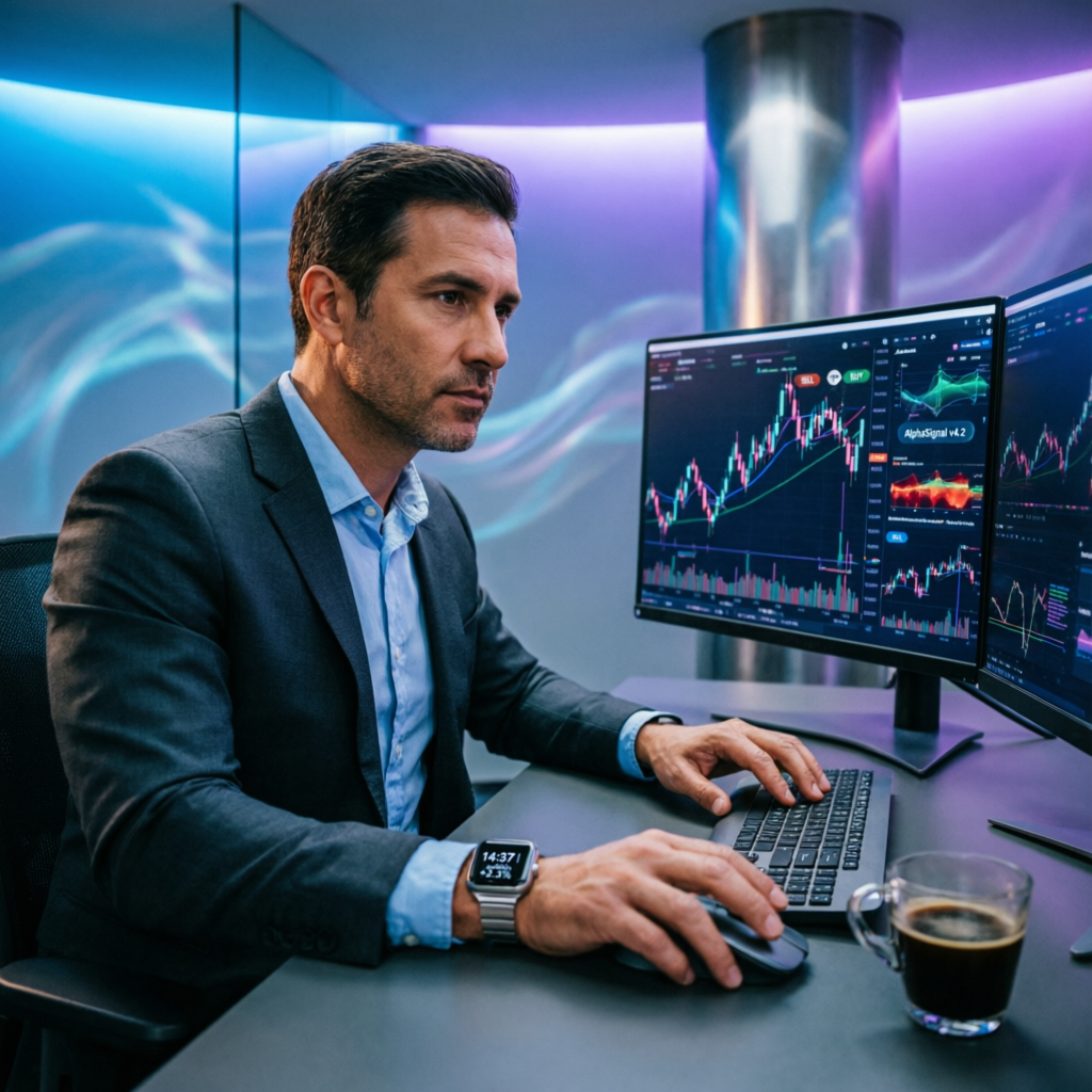 Professional trader analyzing Apex Trader Funding evaluation rules on multiple monitors