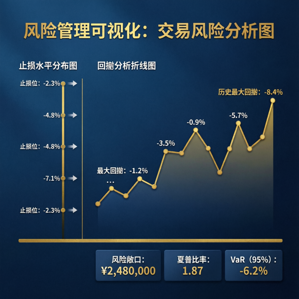 Risk management visualization showing drawdown analysis and stop loss levels