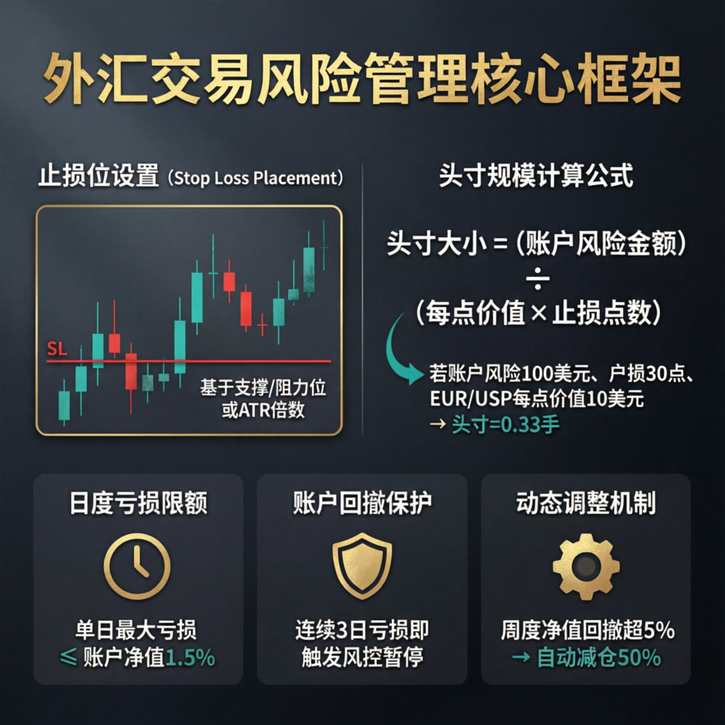 Forex Trading Risk Management Core Framework - Stop Loss Placement, Position Sizing, Daily Loss Limits
