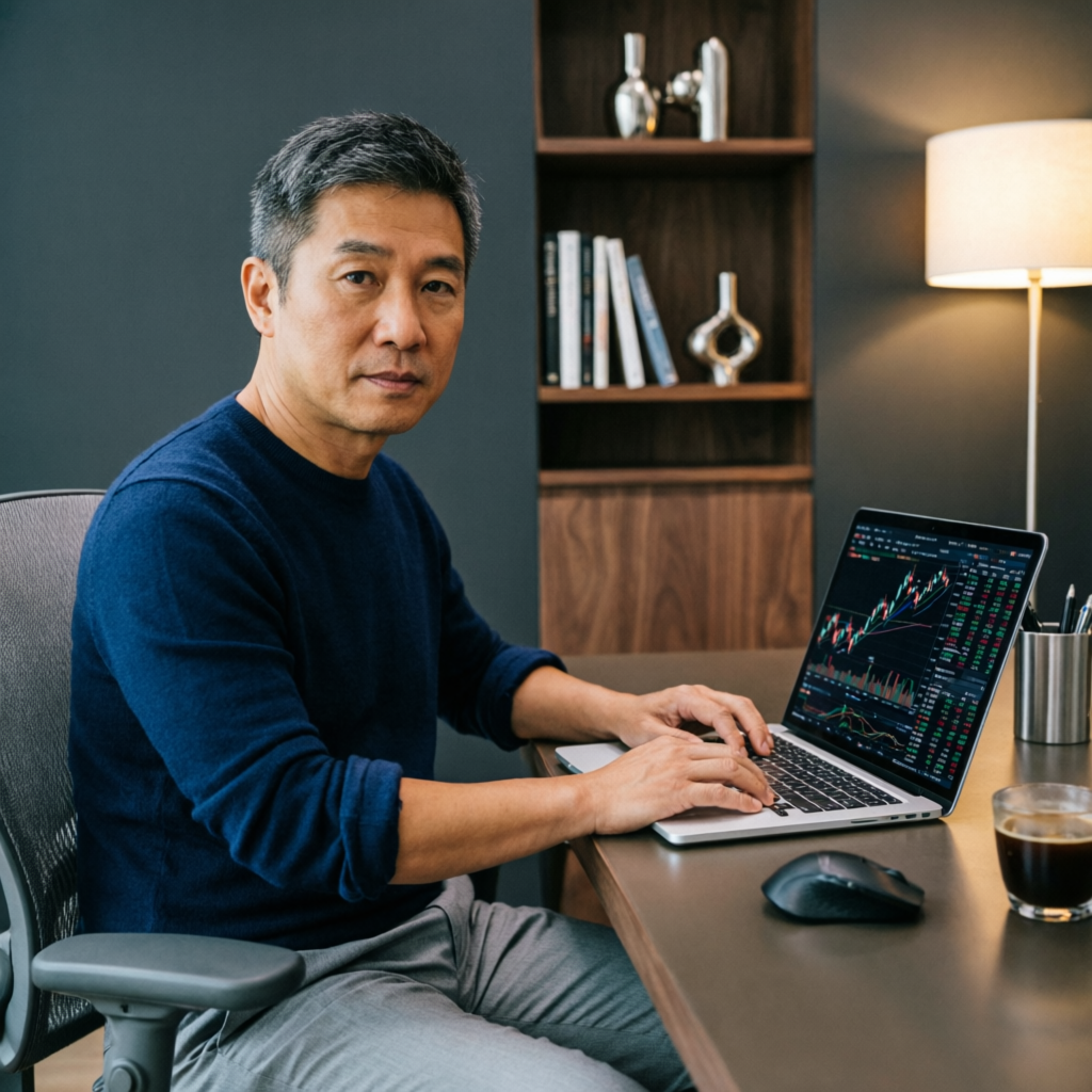 Experienced forex trader analyzing market trends