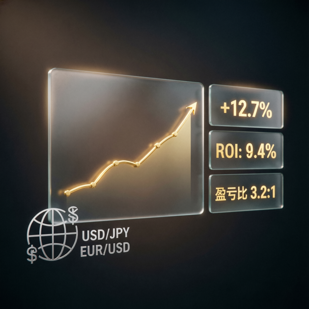 Forex account management growth chart showing portfolio performance and ROI metrics