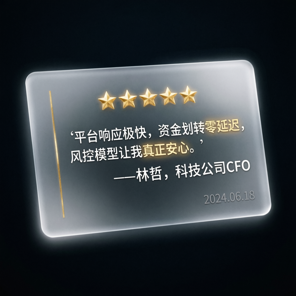 Five star review testimonial card showing client feedback about prop firm passing service