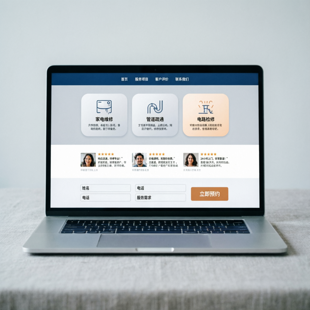 Ejemplo de diseño web para servicios locales