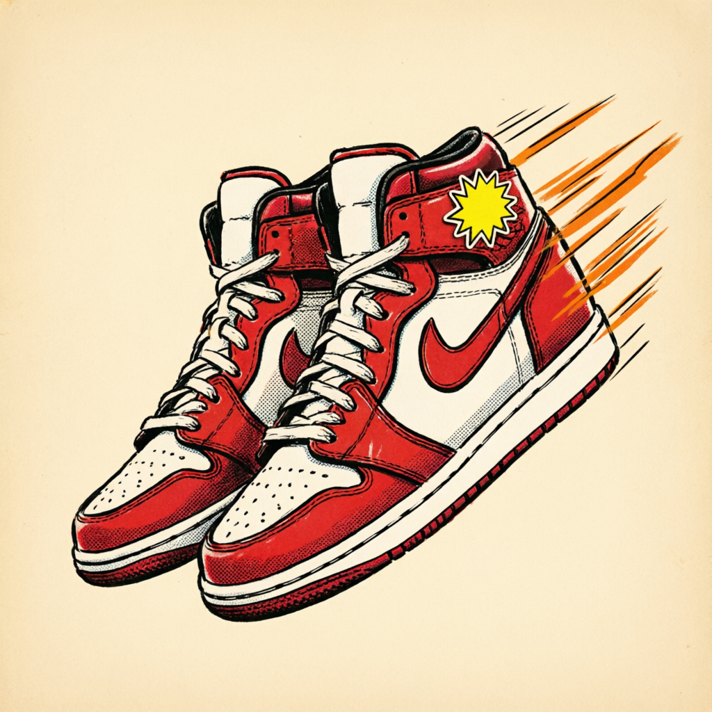 Tênis high top vermelho e branco