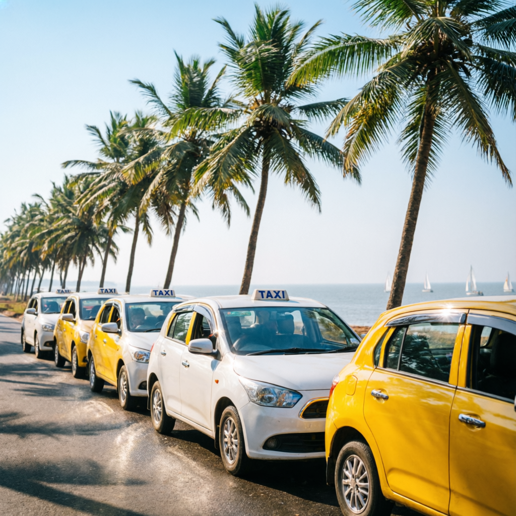 goataxis.in fleet at Goa beach road