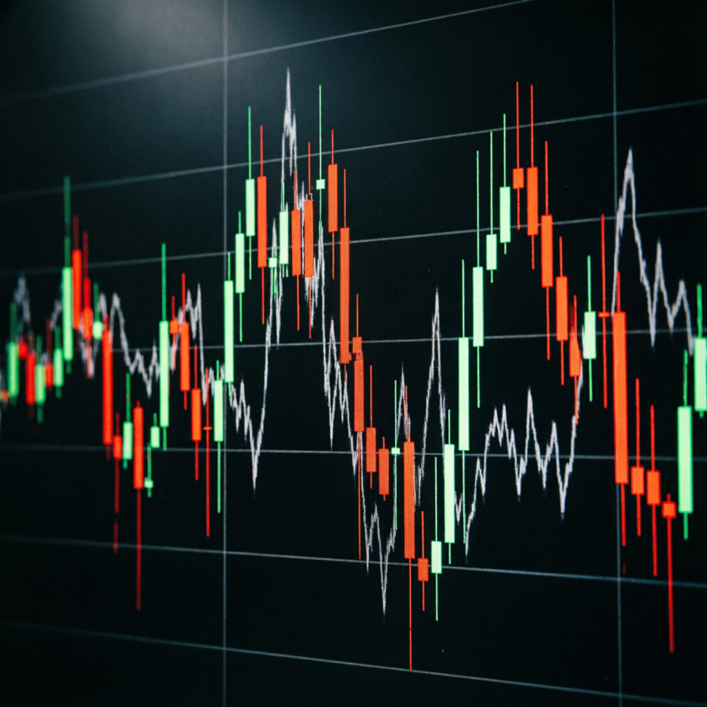 Volatile market chart showing sharp price movements