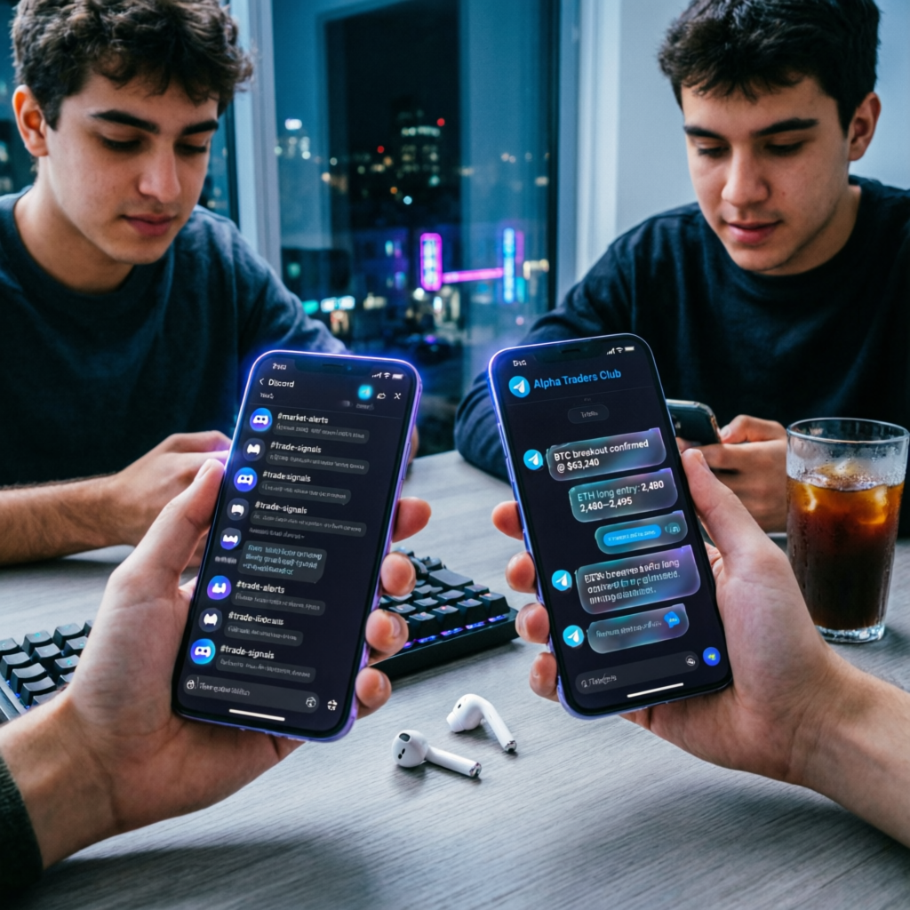 Trading community on Discord and Telegram with real-time signals