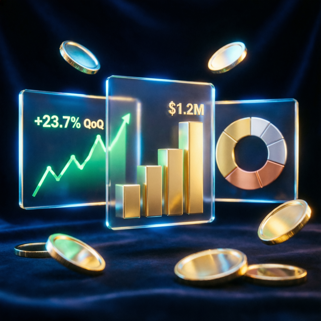 Trading Success Celebration with Profit Charts and Gold Coins
