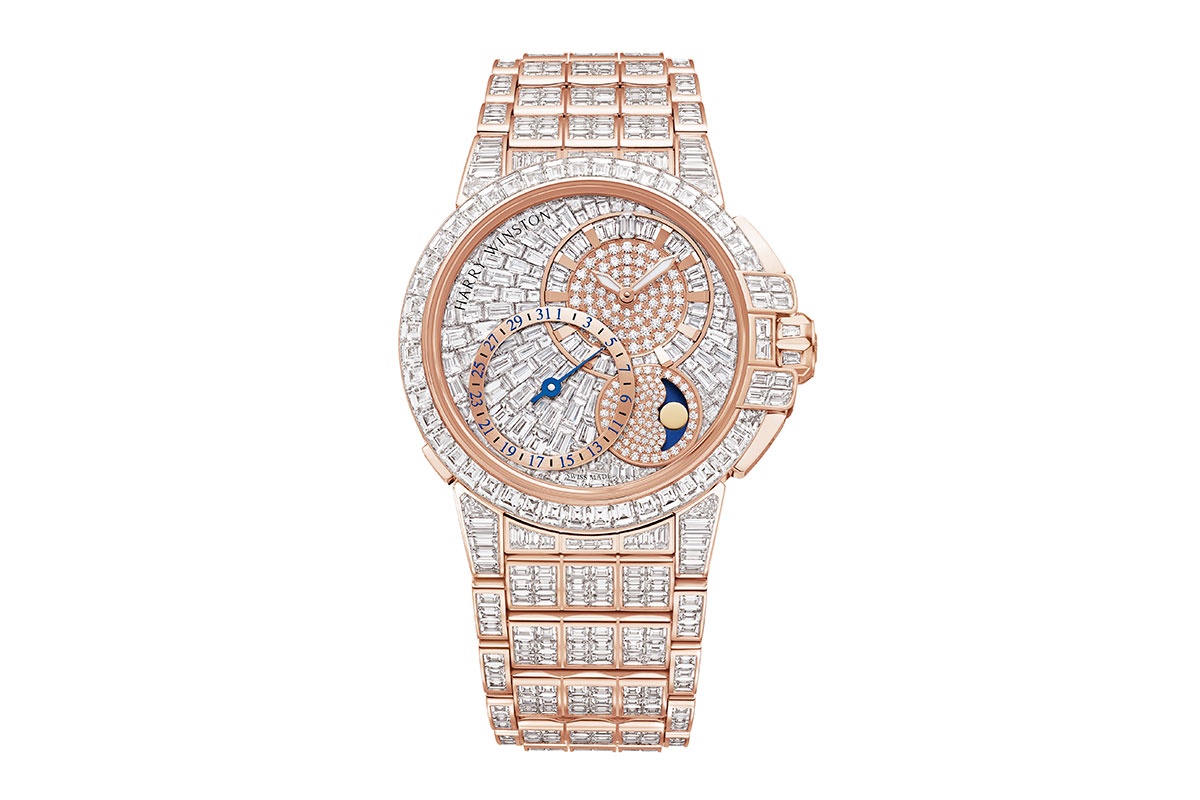 Harry Winston Ocean High Jewelry - ювелирные часы с лунной фазой и сложной инкрустацией