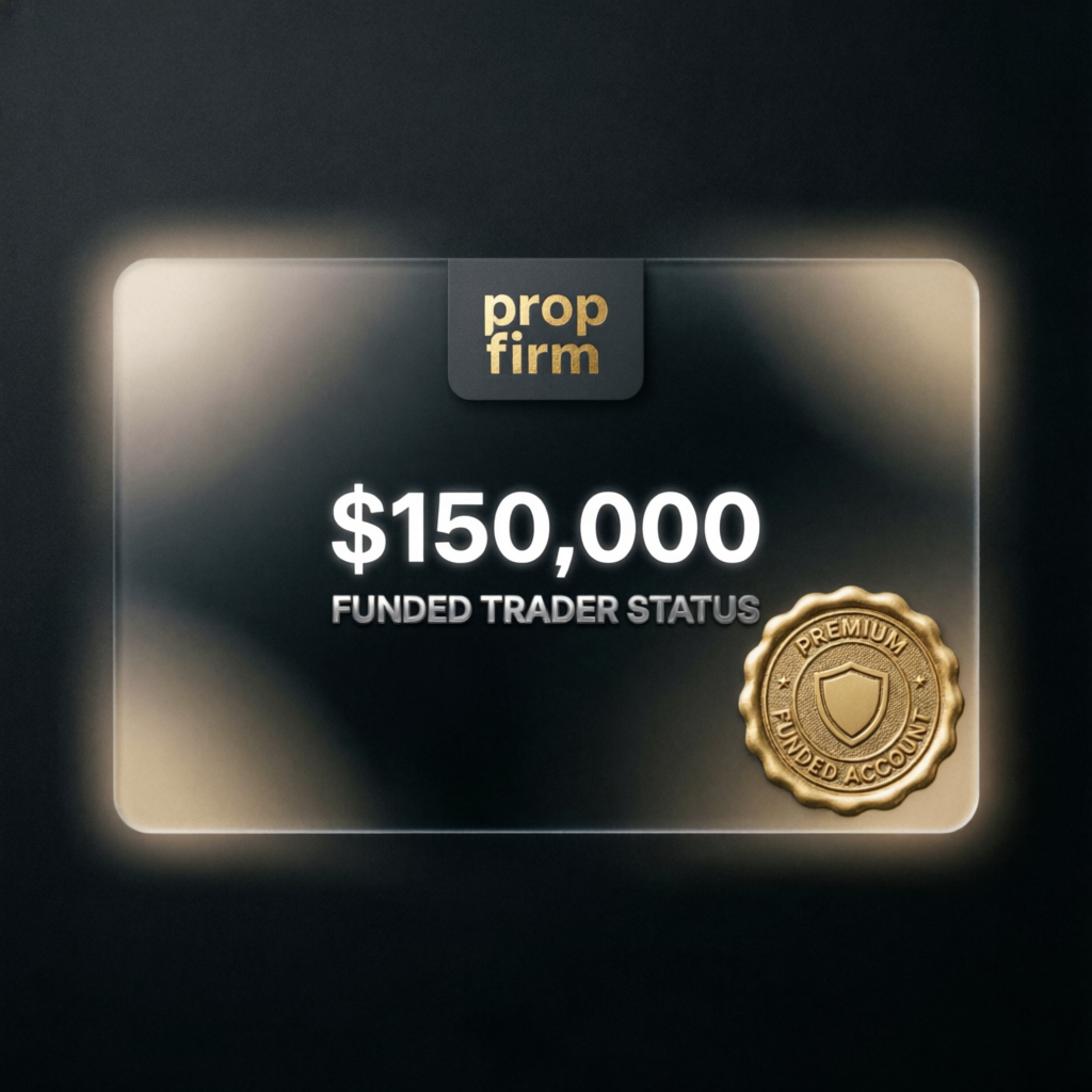 Premium funded account certificate showing $150,000 funded trader status