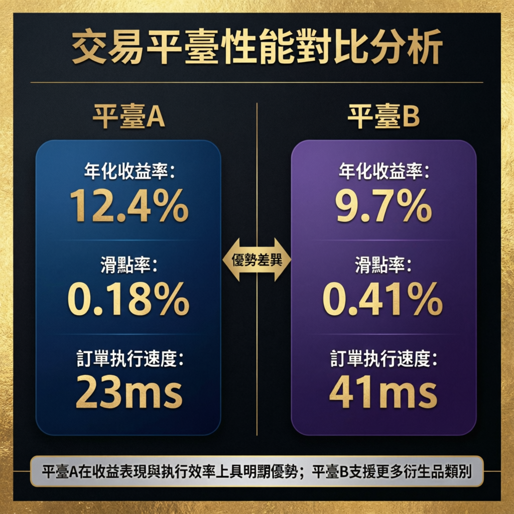 Comparison analysis of trading platforms performance metrics