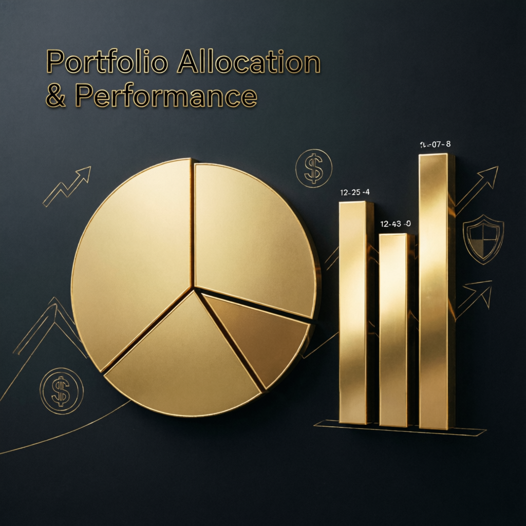 Portfolio allocation and performance visualization with golden charts
