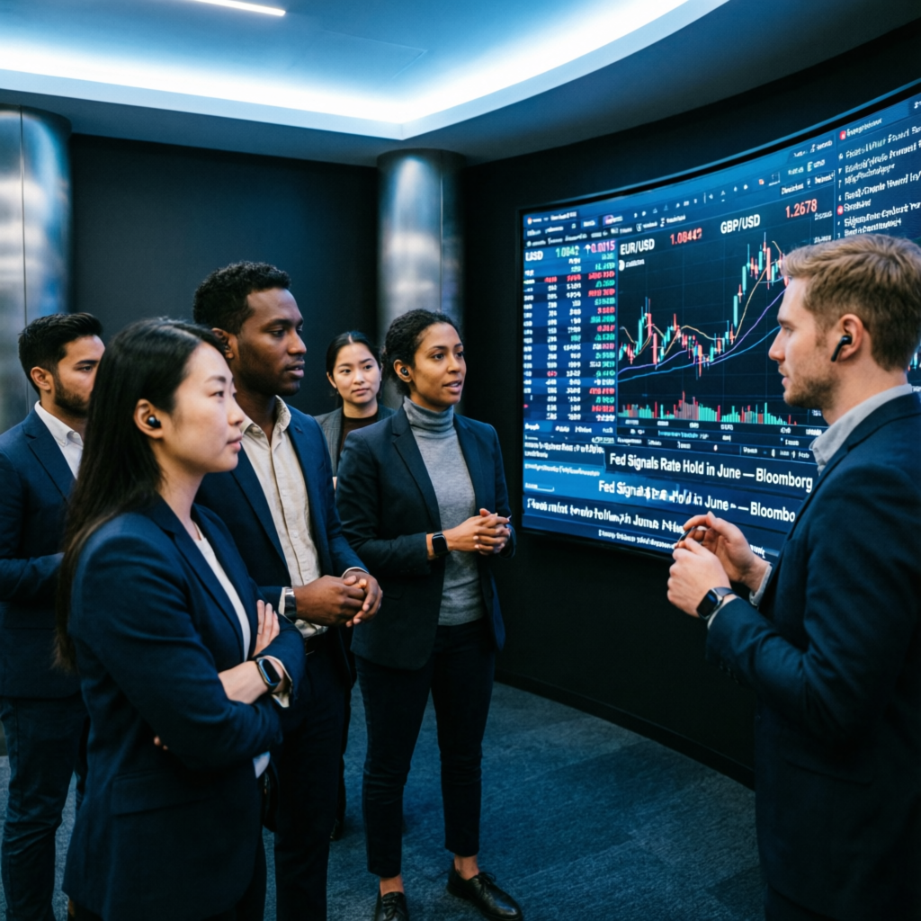Professional trading team analyzing Topstep prop firm strategies