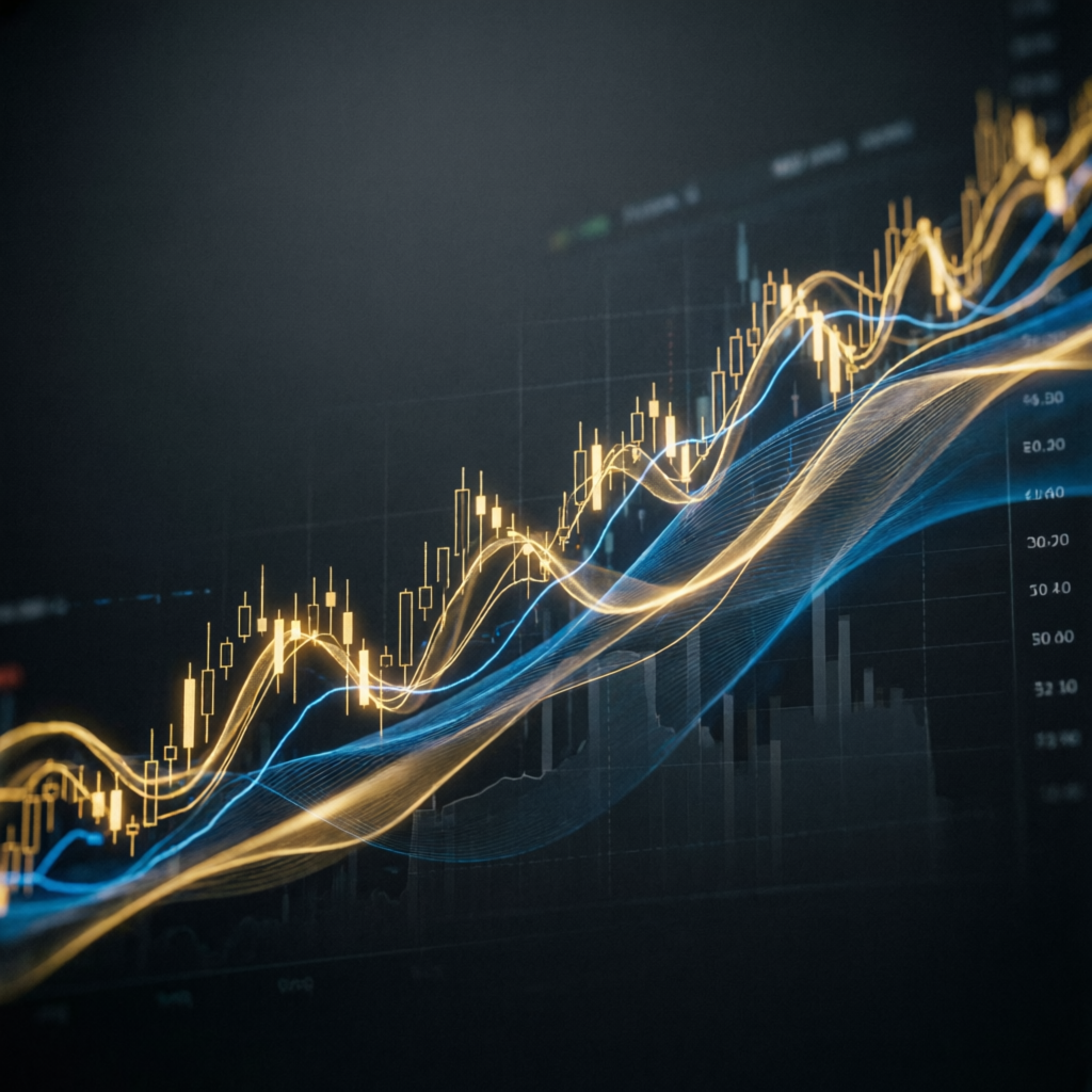 Professional forex trading charts with golden and blue gradient - Best Forex Trading Strategy 2026