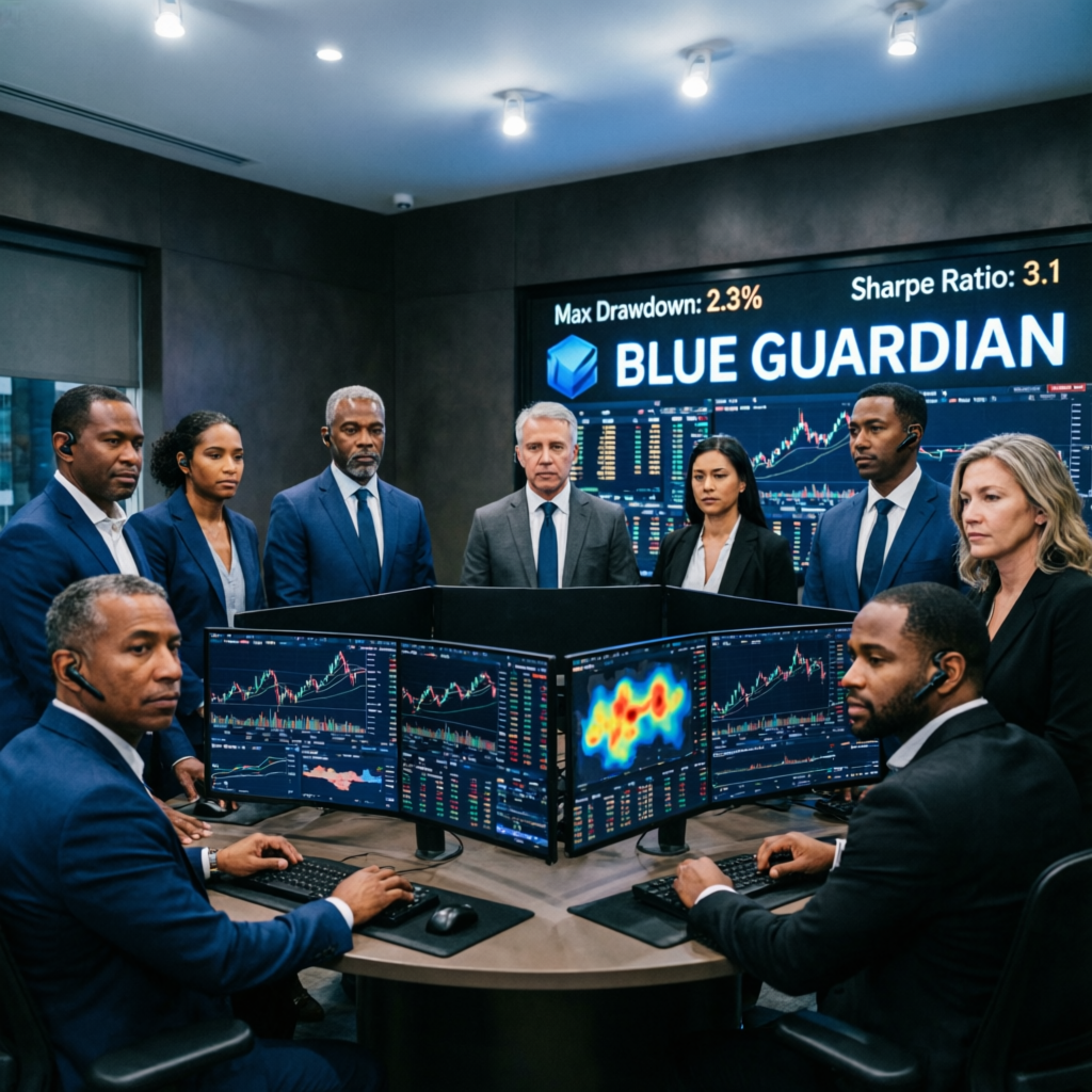 PFM Capitals professional trading team handling Blue Guardian prop firm challenges