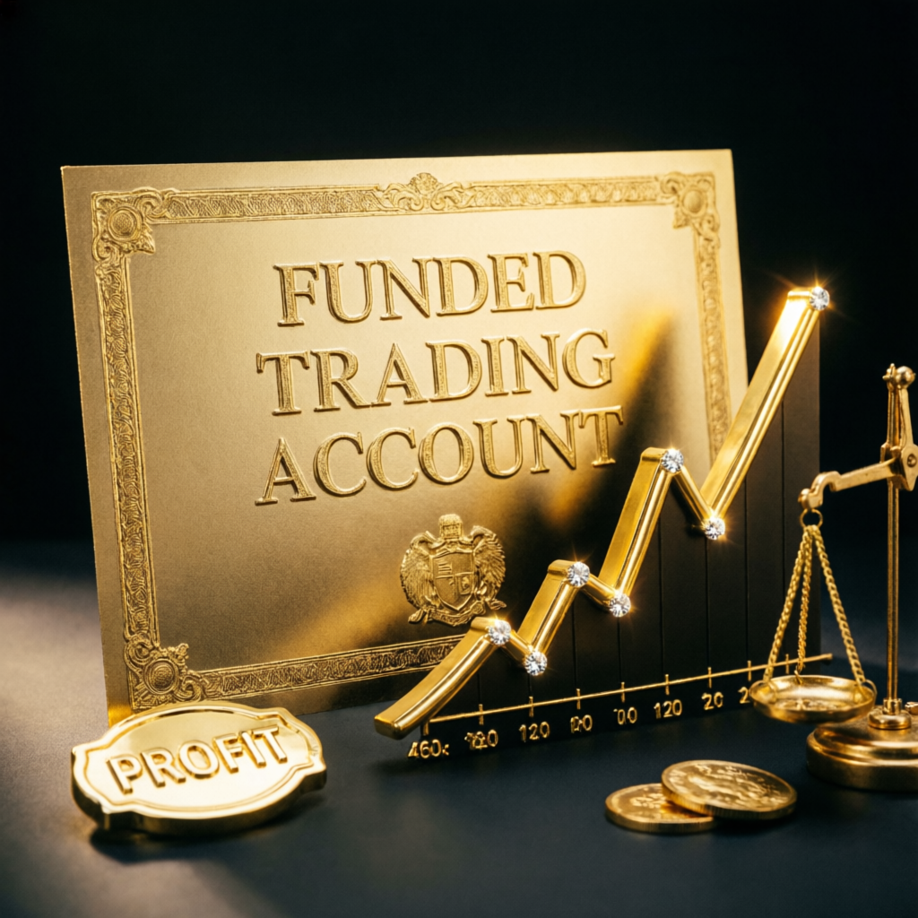 Funded Trading Account certificate with profit chart