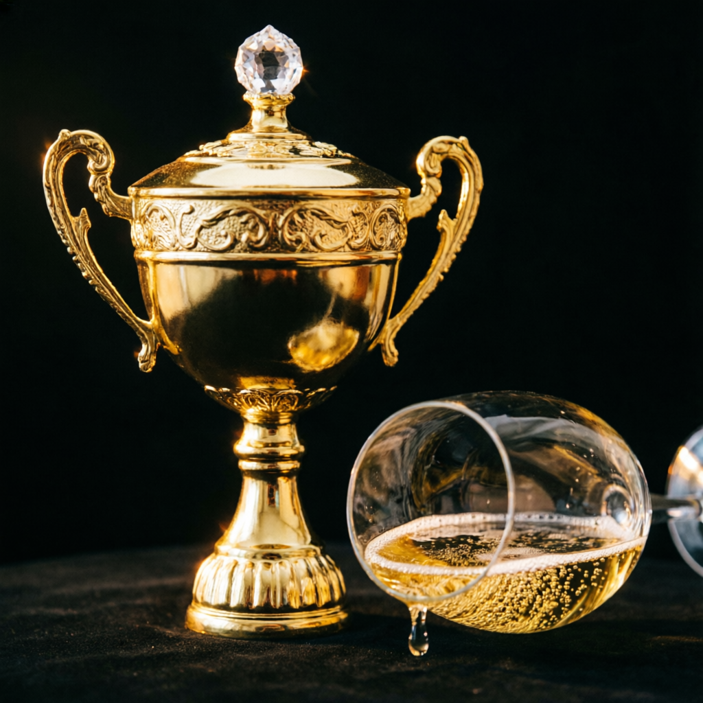 Golden trophy representing prop firm challenge success