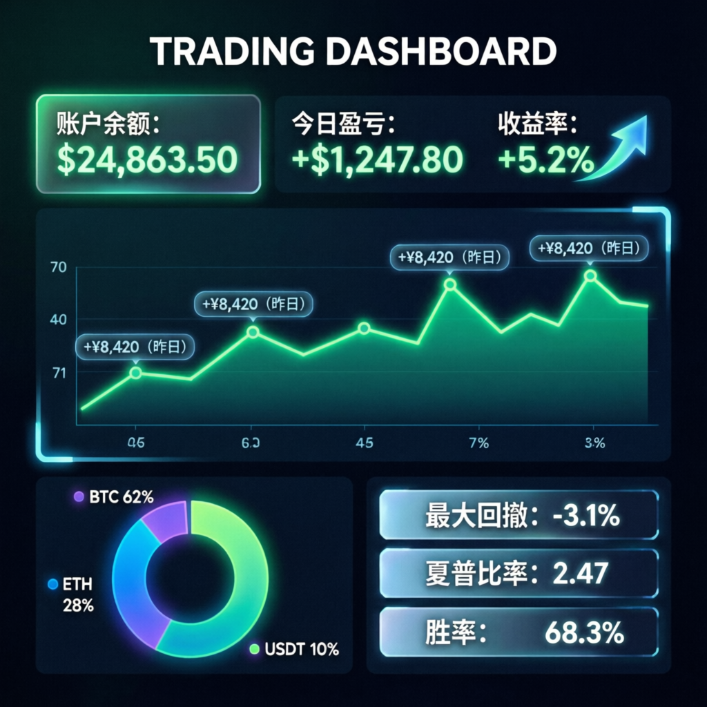 Trading Dashboard - Trade The Pool Passing Service Performance