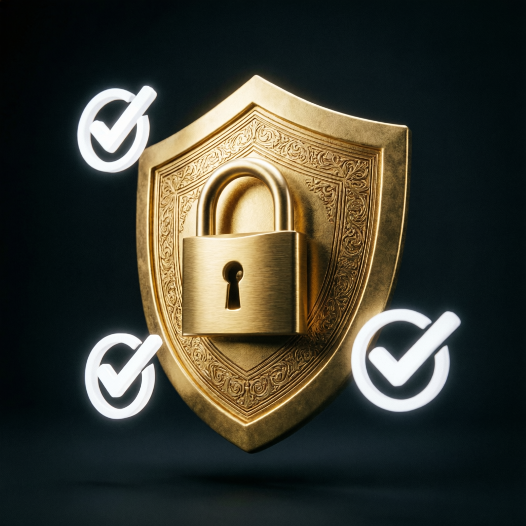 Trust and security shield representing reliable prop firm passing service