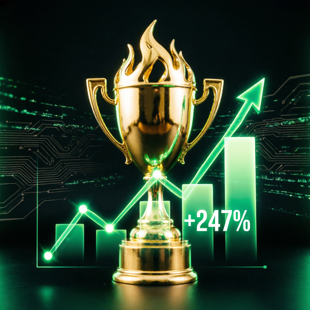 Successful funded trader with profit charts showing consistent gains