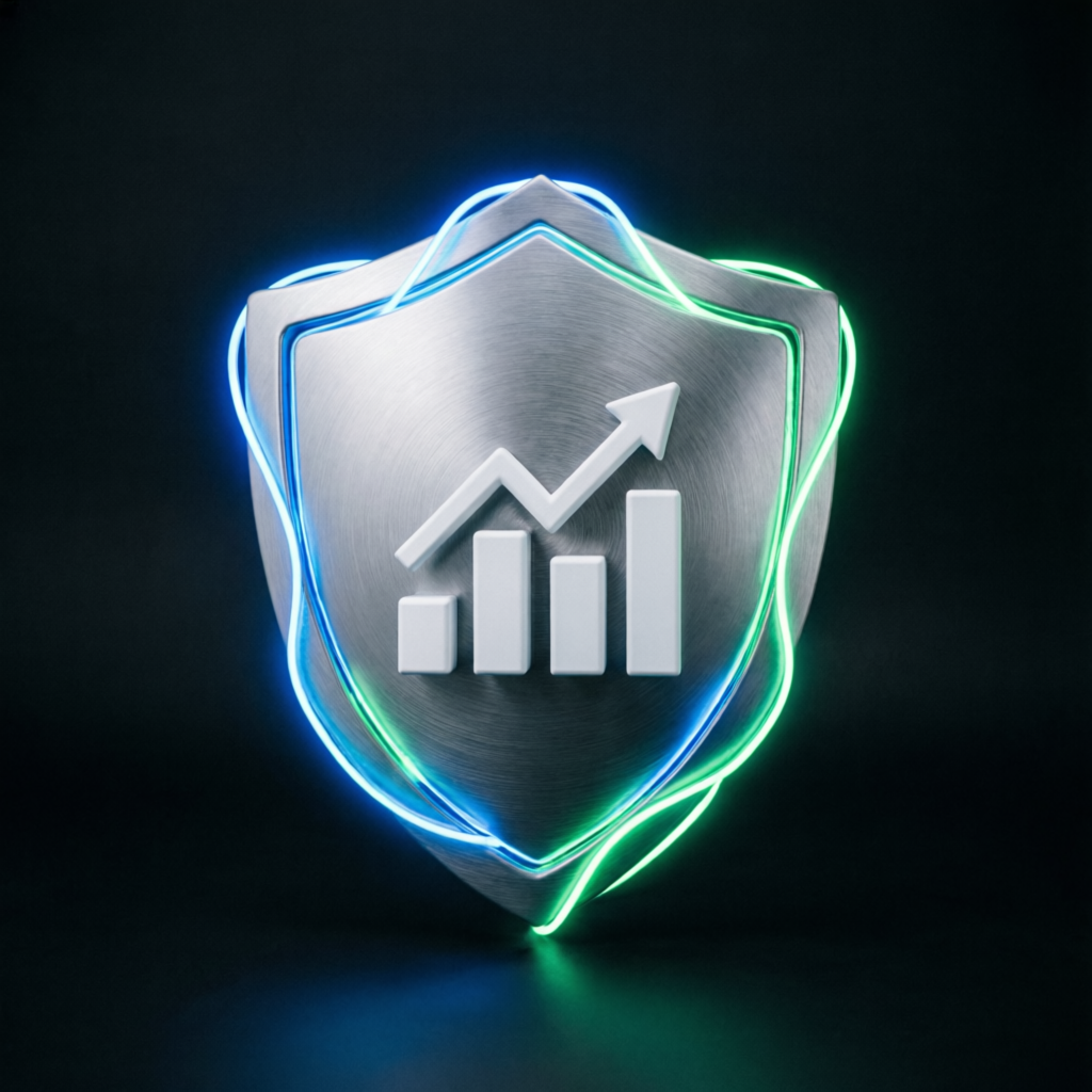 Risk management shield protecting trading capital from drawdown violations